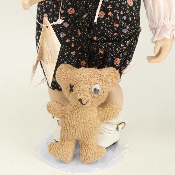 1991 Knowles My Closet Friend Evie Boo Bear And Me Porcelain Doll /w stand FCJE3 - Picture 4 of 12